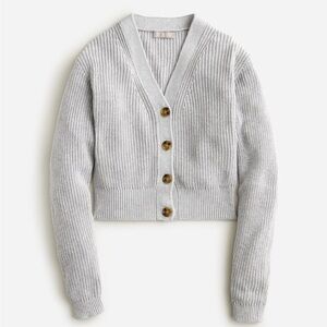 J. Crew Light Gray V-Neck Cardigan Sweater